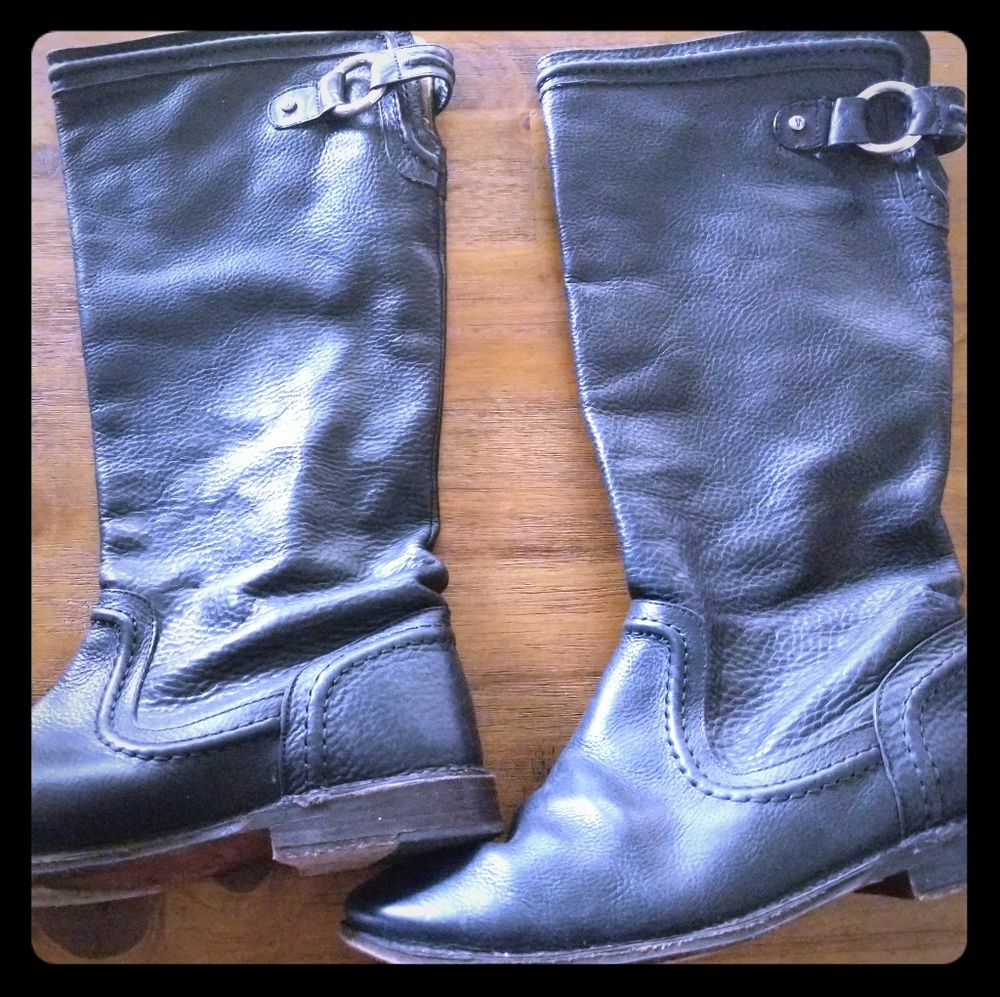 Frye pull on knee high boots